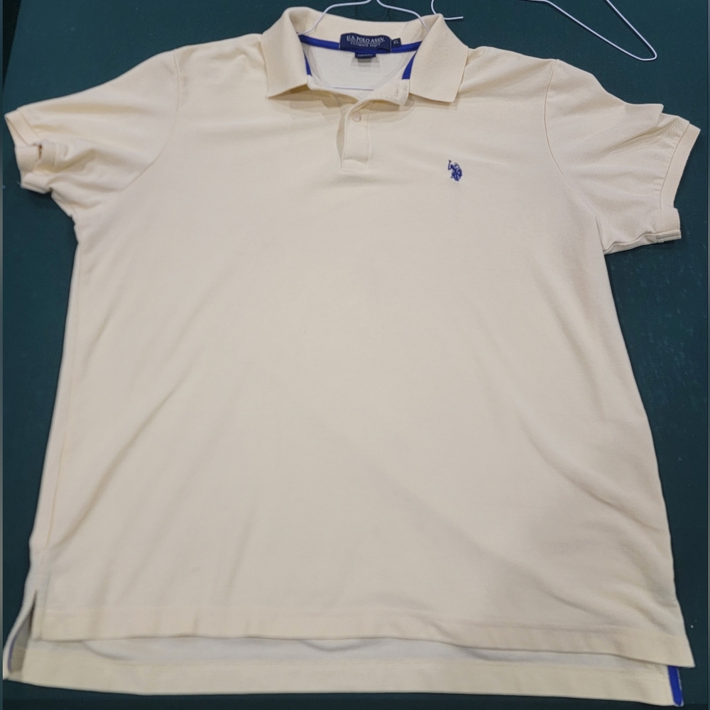 US Polo Assn Polo Shirt Mens XL Golf Short Sleeve Logo Casual Sz XL Yellow/Blue